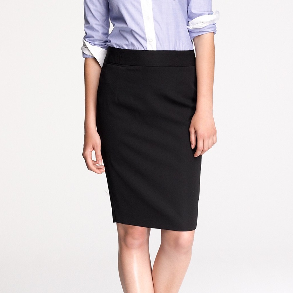 JCrew black wool pencil skirt